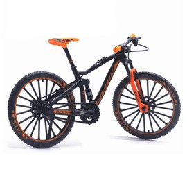 Kakalote Mini Finger Bikes, 1:10 Scale Alloy Mountain Bicycle Model Desktop Decoration Crafts for Cycling Lovers Birthday Party Gifts (Orange)