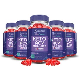 (5 Pack) Slim Fusion Keto ACV Gummies Extreme 2000MG Advanced Slimfusion Keto Gummies Apple Cider Vinegar Formulated with Pomegranate Beet Juice Powder B12 Vegan Non GMO 300 Gummys