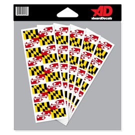 Maryland Flag Sticker Decal for Helmets (Football, Baseball, Softball, Hockey, Lacrosse, Etc.) 50 Stickers The Original Award Decals Premium 20mil Thick Helmet Decals Made in The USA Since 1976
