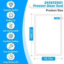UPGRADED 241872501 Freezer Door Gasket Compatible with Frigidaire Freezer Door Gasket, White 27"x18" 240370901 240370903 Freezer Door Seal For Crosley Kenmore Refrigerator Freezer Door Gasket Seal