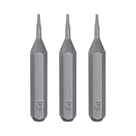 sourcing map 3pcs P2 Pentagon Screwdriver Bit 5/32" Hex Shank 28mm Length Magnetic 5 Point Head Hex Bits S2 Steel Screw Driver Bit for Electric Manual Screwdrivers Precision Repair