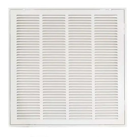 20"x20" Steel AIR Return Filter Grille, OPENABLE FACE, White & PAINTABLE