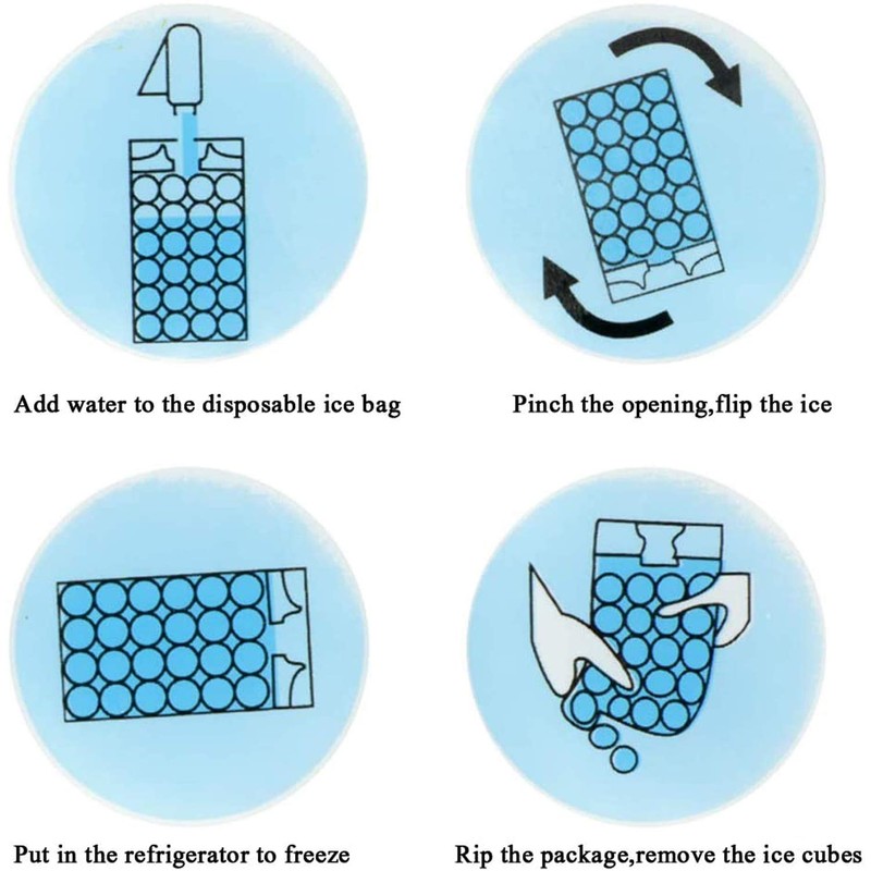 100 Bags Disposable Ice Cube Bags,Stackable Easy Release Ice Cube
