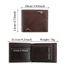 FuninCrea Men's Slim Leather Multi Slot Wallets Wallets for Men Waterproof and Multifunctional with Coin Pocket, brown, S, Minimalist