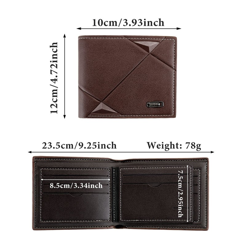 FuninCrea Men's Slim Leather Multi Slot Wallets Wallets for Men
