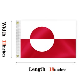 Greenland Boat Nautical Flag 12x18In Double Sided 3Ply Greenlanders National Marine Nylon Small Banner For Yacht Sail Pontoon ATV Bike Truck Motorcycle Car With 2 Brass Grommets (Greenland, Boat)