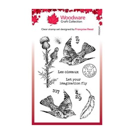 Woodware Clear Singles Flying Birds 4 in x 6 in Stamp Set, Photopolymer, 4 x 6 in