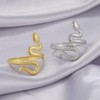 TEAMER Snake Ring Adjustable Finger Ring Stainless Steel Wrap Snake