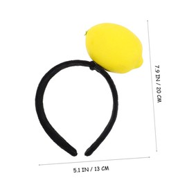 Baluue 2pcs Funny Headband Funny Headband Fruit Hair Hoop Lemon Novelty Headpiece Fake Food Hair Decor Fruit Novelty Holiday Headpiece Polyester Yellow