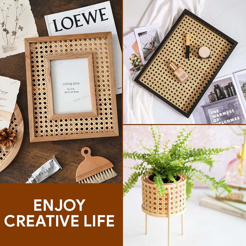 18" Width Rattan Cane Webbing Roll 15 Feet Hexagon Weave