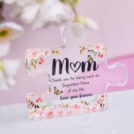 Gifts for Mom - Funny Mom Birthday Gifts from Daughter,Son - Engraved Acrylic Block Puzzle Piece Keepsake 4 x 3.3 inch,Mothers Day Thank You Gift for Women