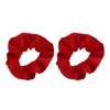 Velvet Solid Scrunchies - Set of 2-Red