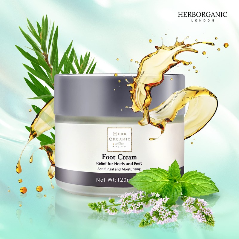 HerbOrganic Foot Cream for Cracked Heels and Dry Skin –