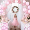 54 Pcs Latex Bow Balloons, 12in Pink & White Balloons