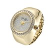 Jessica Simpson Women's Gold Adjustable Ring Watch – Crystal Bezel,