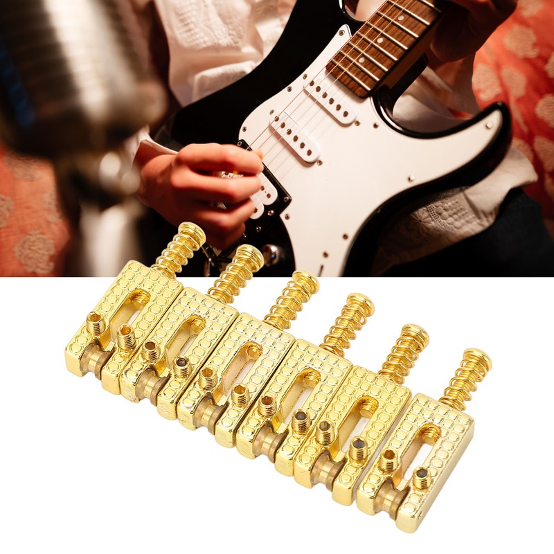 6Pcs Guitar Bridge Roller Saddles Height Adjustable Vintage Style Electric