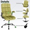 KCREAM Executive Office Chair,Velvet Office Chairs Green Chair with Lumbar