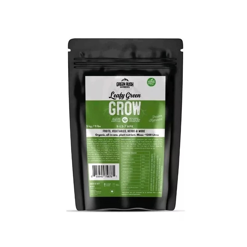 GREEN RUSH NUTRIENTS Leafy Green Grow 9-1.5-7- 2oz Sample