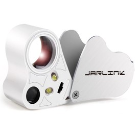 JARLINK JARLINK 30X 60X Illuminated Jewelers Loupe Magnifier, Foldable Jewelry Magnifier with Bright LED Light for Gems, Jewelry, Coins, Stamps, etc