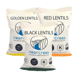 Red Lentils | Black Beluga Lentils | Golden Lentils | 12 LBS Total | Non-GMO | 100% Non Irradiated | Kosher | USA Grown | Vegan