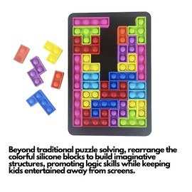 Fidget Jigsaw Pop Game - Satisfying Sensory Anti Stress Popping Puzzle Toy - Stress Relief Squishy Logic Challenge for Kids, Adults for Relaxing - Children's Brain Game - Ideal for special needs - New