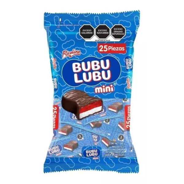 Ricolino Bubulubu Mini Ricolino 25 Piezas 500 Gramos Snack Clásico