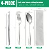 Travel Utensils with Case, 4-Piece Reusable Stainless Steel Cutlery Set