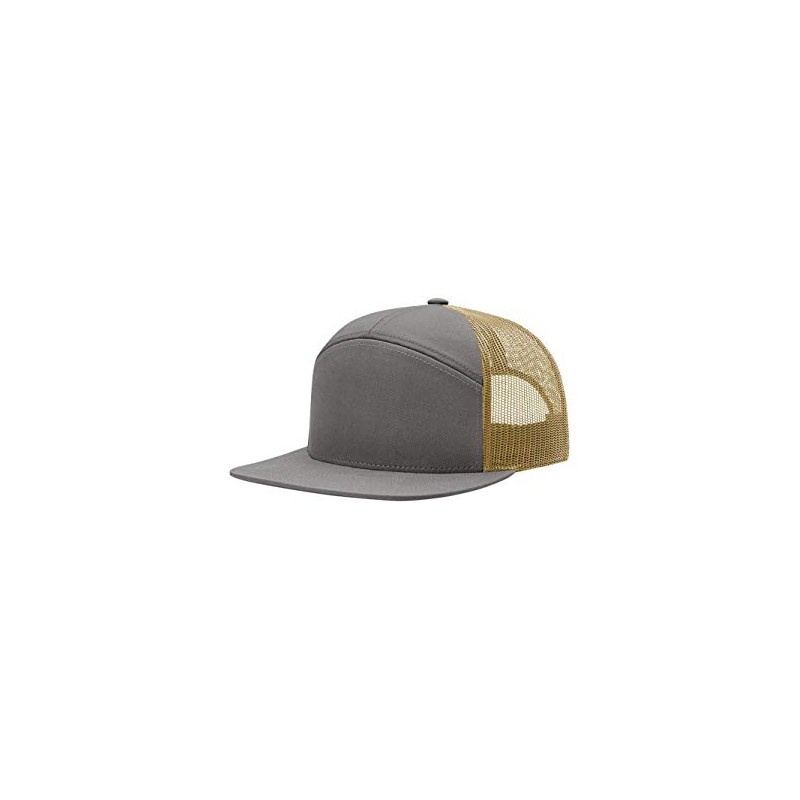 Richardson Seven-Panel Trucker Cap One Size Charcoal/ Old Gold