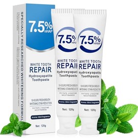 Nano Hydroxyapatite Toothpaste 7.5% (Fluoride-Free), Remineralizing & Enamel Protection, Dentist Recommended for Sensitive Teeth & Kids, Refreshing Mint Whitening Toothpaste (2Pack, Mint)