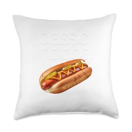 Hotdog bun Graphic Design – Food Illustration Tee Throw Pillow