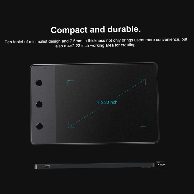 Huion H420 Professional Graphics Drawing Tablet with 3 Shortcut Keys
