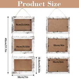 Wall Hanging Frame 5 x 7 Inch (13×18 cm) Collage 3 Picture frames, Wooden Horizontal Collage White Triple Frame Made to Display 4 x 6 inch (10×15 cm) Photos for Wall Decoration