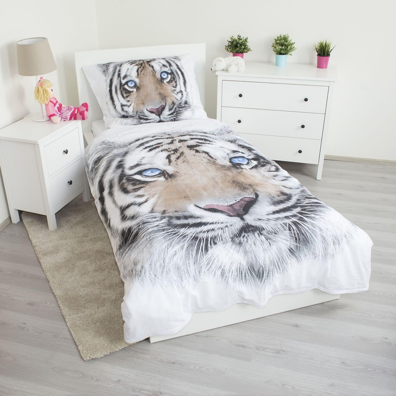 Tiger Blanc Bed Linen 100% Cotton 140 x 200 cm