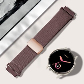 Oanux 20mm Magnetic Stretchy Nylon Solo Loop Compatible with Garmin Vivoactive 6 Watch Bands/Vivoactive 5/3/3 Music, Elastic Sport Strap Replacement for Venu Sq 2/Venu & Forerunner 55/165/245/645
