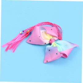 Baluue Chic Bowknot Hair Ring Boys and Girls Fake Braid Headdress Rainbow Hair Tie for Boys and Girls Parties and Daily Styling