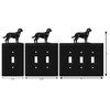 SWEN Products Labrador Metal Wall Plate Cover (Double Outlet, Black)