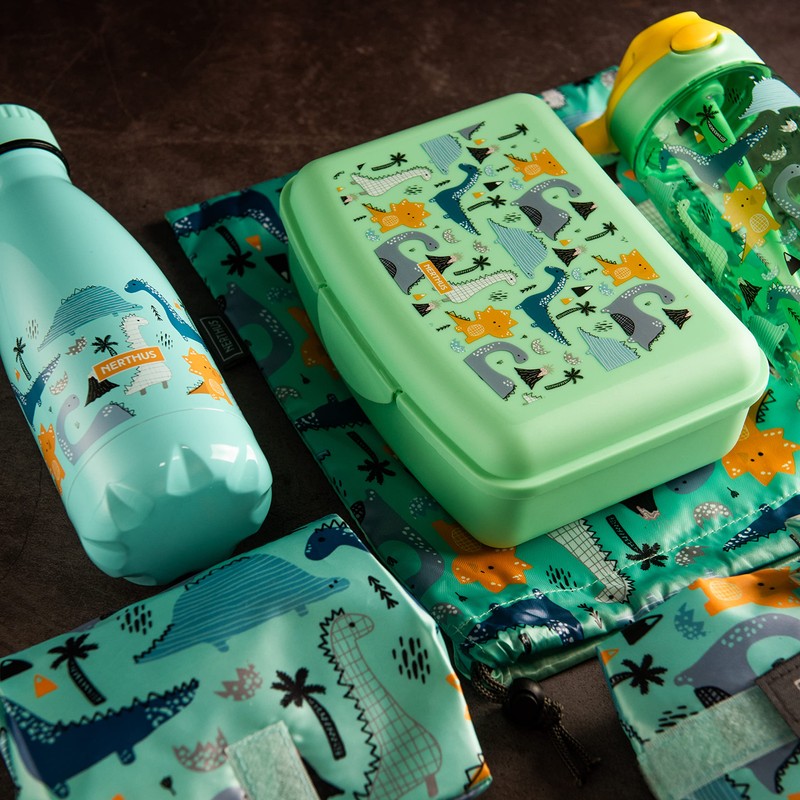 NERTHUS FIH 923 Children's Lunch Box Dinosaur Lunch Box, Lightweight