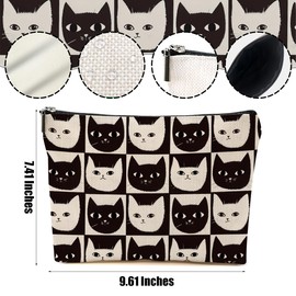DHKG Cat Makeup Bag Cat Gifts Cosmetic Bag Cat Lover Gifts for Women Girls Best Friends Aunt Mom Cat Themed Gifts Cat Stuff Travel Organizer Zipper Pouch Graduation Birthday Friendship Gifts