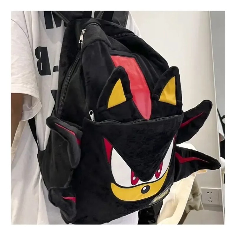 Sonic Shadow Black Fashion Color Mochila De Felpa For