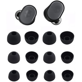 Rqker Ear Tips Compatible with Skullcandy Sesh Indy Earbuds, 6 Pairs S/M/L Sizes Soft Silicone Ear Tips Earbud Covers Eartips Earbuds Replacement Tips, Compatible with Skullcandy Evo Sesh, Black sml