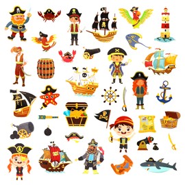 Qpout 24 Sheets Pirate Tattoos for Kids, Pirate Tattoos Temporary (240+Patterns), Pirate Theme Fake Tattoos for Kids Pirate Birthday Party Favors Boys Girls Pirate Party Bag Fillers