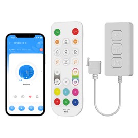 PAUTIX Wi-Fi+Bluetooth Music Pixel LED Smart Controller Kit SP548E,Work with Alexa/Google Assistant,App Control RF Remote Control,Addressable Color LED Strip Pixels Light DC5V-24V