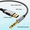 USB to 6.35mm TRS Stereo Audio Cable 4 FT, USB-A
