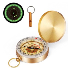 Tcnzdy Boussole Metal Painting Hiking Compass Whistle Survival Compass Camping Hiking Climbing Outdoor Activities