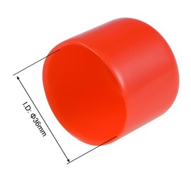 TA-VIGOR 5Pcs Rubber End Caps, 36mm ID Round Flexible Screw End Caps Thread Protectors, Red Vinyl Bolt Covers Rubber Covers for Screws, Tubes, Cables, Wires, etc
