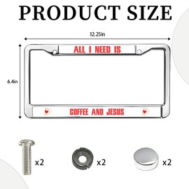 All I Need is Coffee and Jesus Easy Installation License Plate Frame God Bible Scripture License Plate Frame Christ is Risen License Plate Frame for Father’s Day
