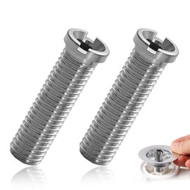HAMKU 2 Stück Hohlschraube Spüle,Hohlschraube für Siebkorbventile,M12 × 45MM Edelstahl Hohlschraube Spüle,Geeignet für Küchenspülen Siebkorbspülen Spülbecken Zubehör Silbrig