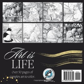  Artistic Catscapes Premium Adult Coloring Book: Masterpieces by Magpie Press (Artists Adult Coloring Books: Masterpieces by Magpie Press)