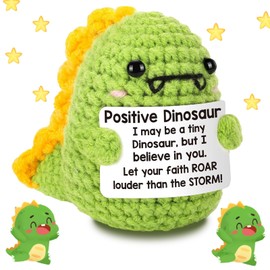 svpfuo Positive Potato, Positive Dinosaurs, Positive Gifts, Creative Knitted Dolls with Positive Energy Cards Perfect for Encouraging Gifts for Friends, Colleagues and Children