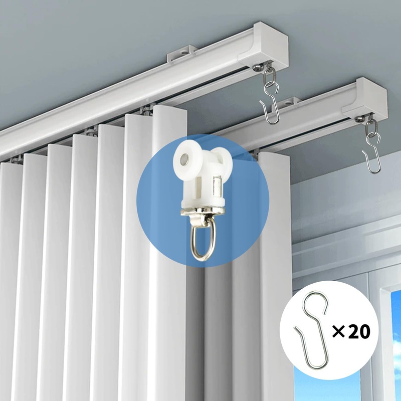 TSBSHum 20 Pack Ceiling Roller, Sliding Curtain Gliders with Wheels,